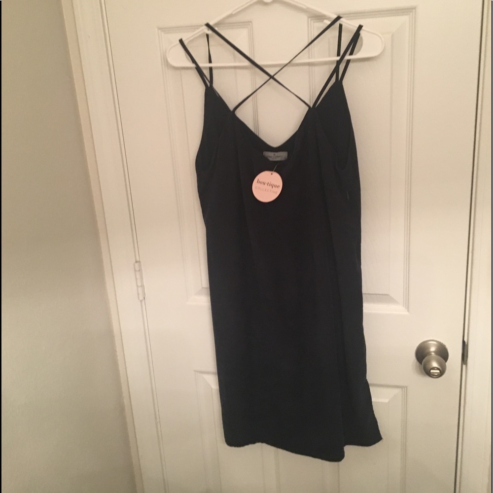 Navy blue strappy mini dress
